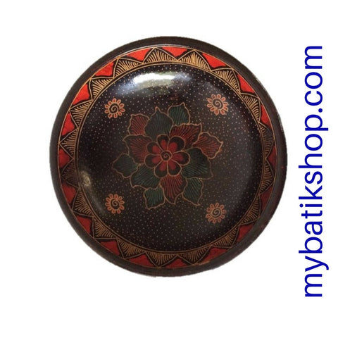 Batik Wooden Decorative Medium Round Bowl