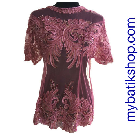 Kebaya Plus Payet Grape Short-sleeves